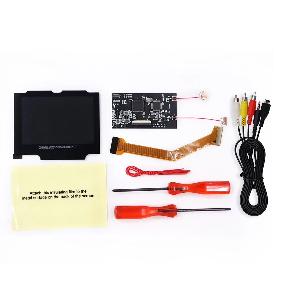 v3 tv version diy 3 19 inch gba sp ips backlight lcd tv function with composite video av cable for game boy advance sp console free global shipping