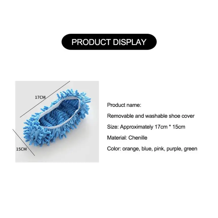 

1 Pair Mop Slipper Cleaning Foot Cleaner Shoe Floor Dusting Lazy Shoes Cover Convenient Practical Microfiber Home Cleaning Tools