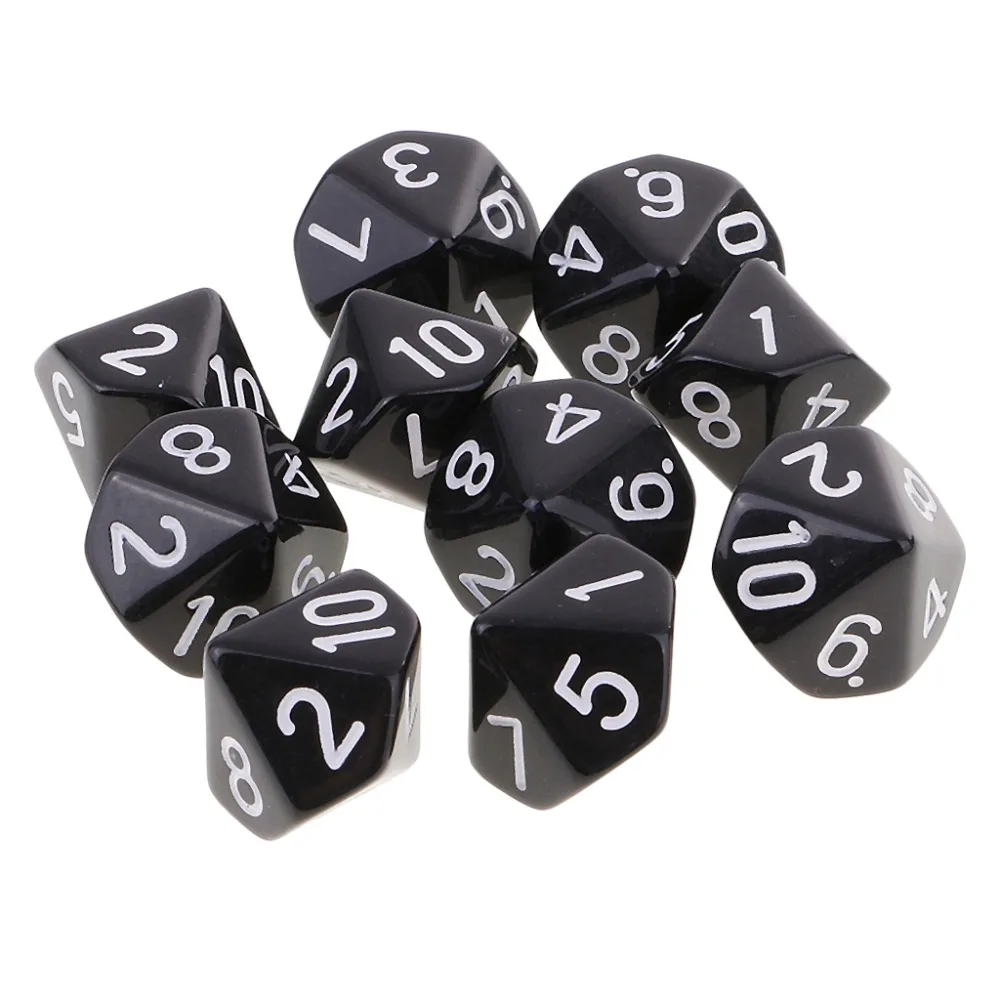 10 шт./компл. D6 D10 игра кубик для настольной игры вечерние азартные игры в кости игра цифровой с разноцветным стороны многогранные кубики