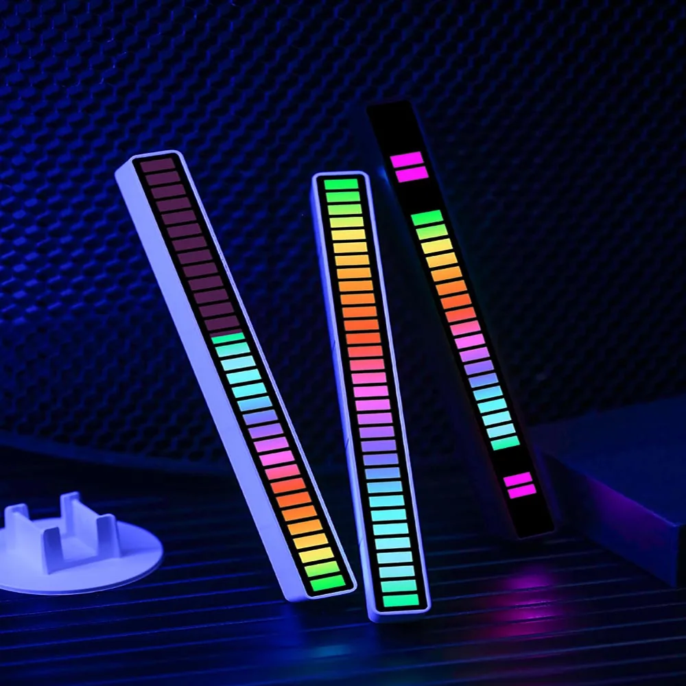 

Desktop Induction Creative LED Pickup Light RGB Dazzling Sound And Light Synchronization Atmosphere Light Three-color Rechargeab