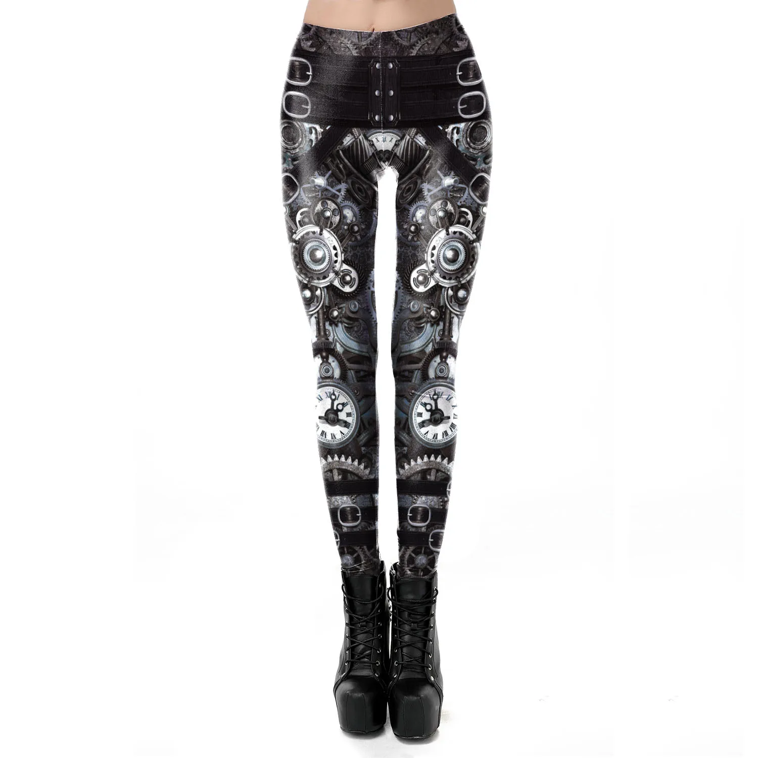 [You're My Secret] Vintage Mechanical Gear Women Leggings Workout Pants 3D Printed Steampunk Slim Leggins Fitness Sexy Legins