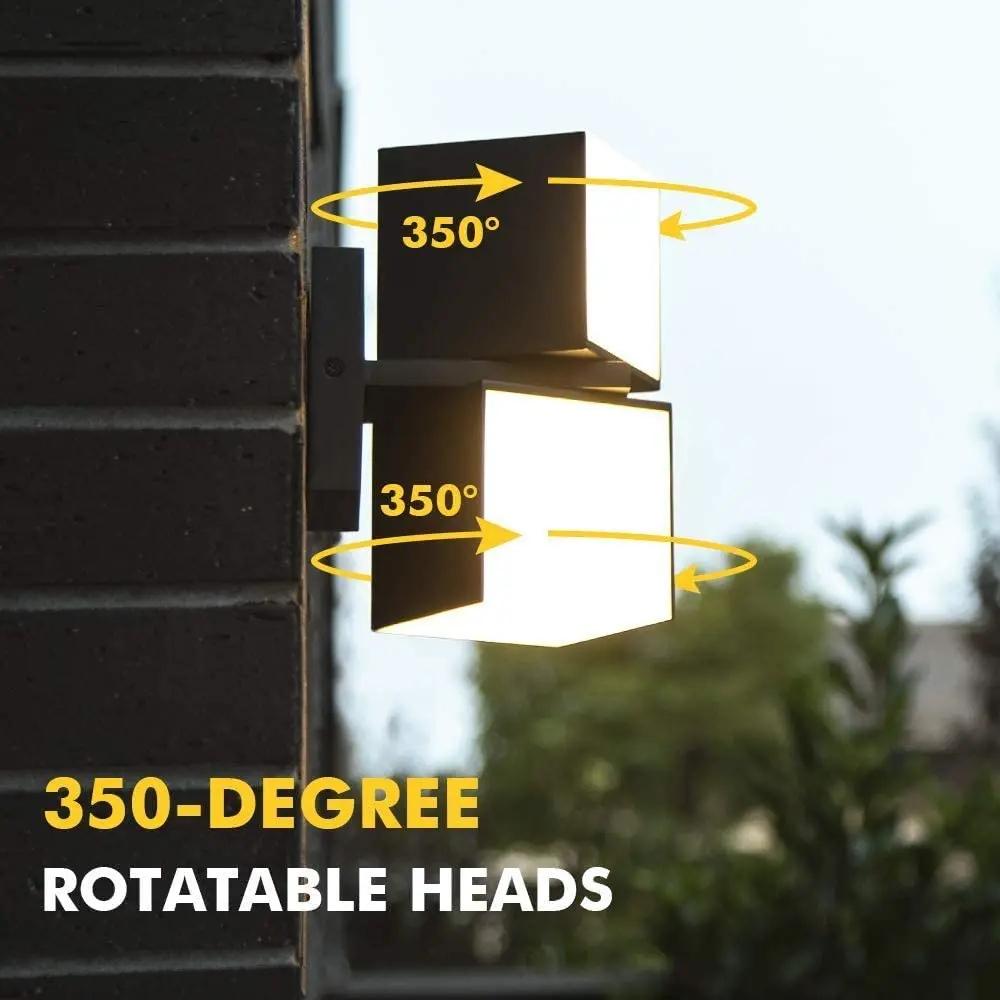 Goedkoop Kubus Roterende Up Down Led Veranda Wandlamp Outdoor Indoor Bedroom10W 18W Verstelbare Voordeur Geïntegreerde Aluminium Blaker 1100LM