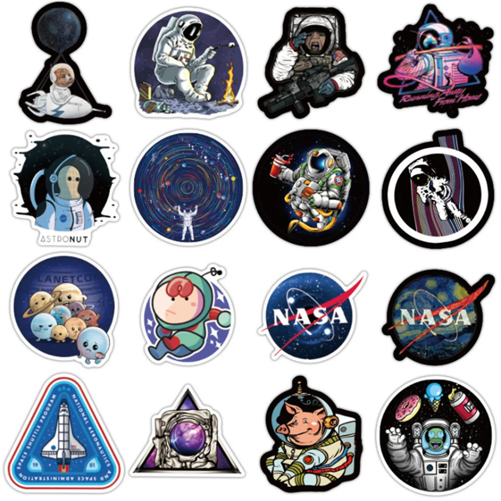 10/30/50 Uds la exploraci&oacute;n espacial astronauta de dibujos animados pegatina de Graffiti maleta port&aacute;til taza de agua guitarra etiqueta engomada impermeable al por mayor-1