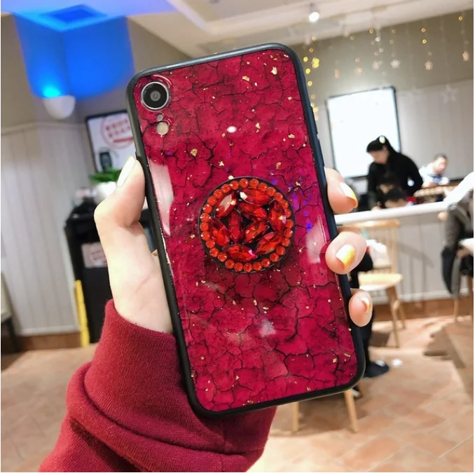 Блеск P30 Lite чехол для huawei P Smart P20 Lite Nova 3e P30 Pro P10 плюс Enjoy7s Nova 2 плюс 2s 2i 3 3i 4 5 5i крышка - Цвет: Red Holder