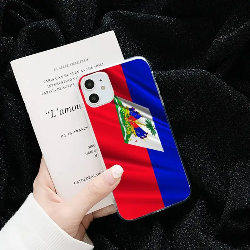 

Vintage Haitian Flag Symbol Phone Case Transparent soft For iphone 5 5s 5c se 6 6s 7 8 11 12 plus mini x xs xr pro max