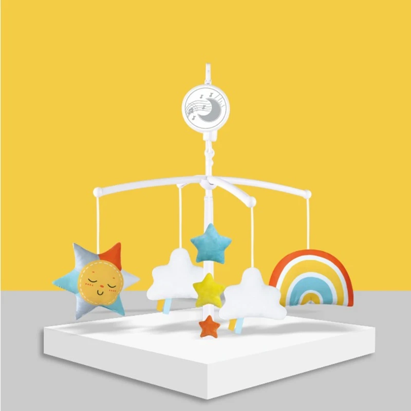 

a Baby Crib Bed Hanging Bell Clockwork Movement Music Box Wind-up Rotating Rattle Hanger Infants Toddler Kids Develop Toys Gifts