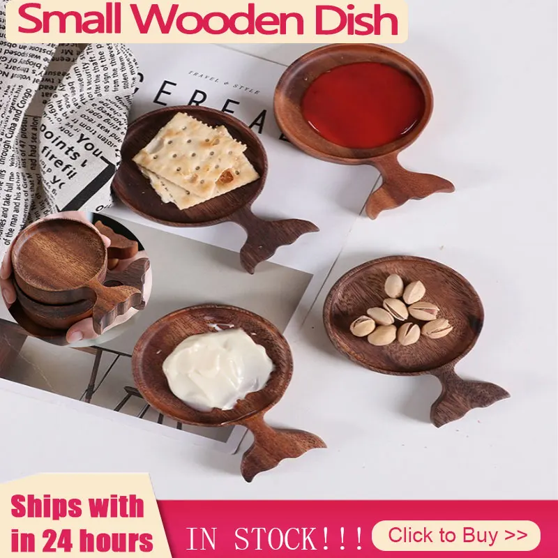 Цельной древесины рыбы Форма твердой поддона фрукты блюдо тарелка Чай лоток