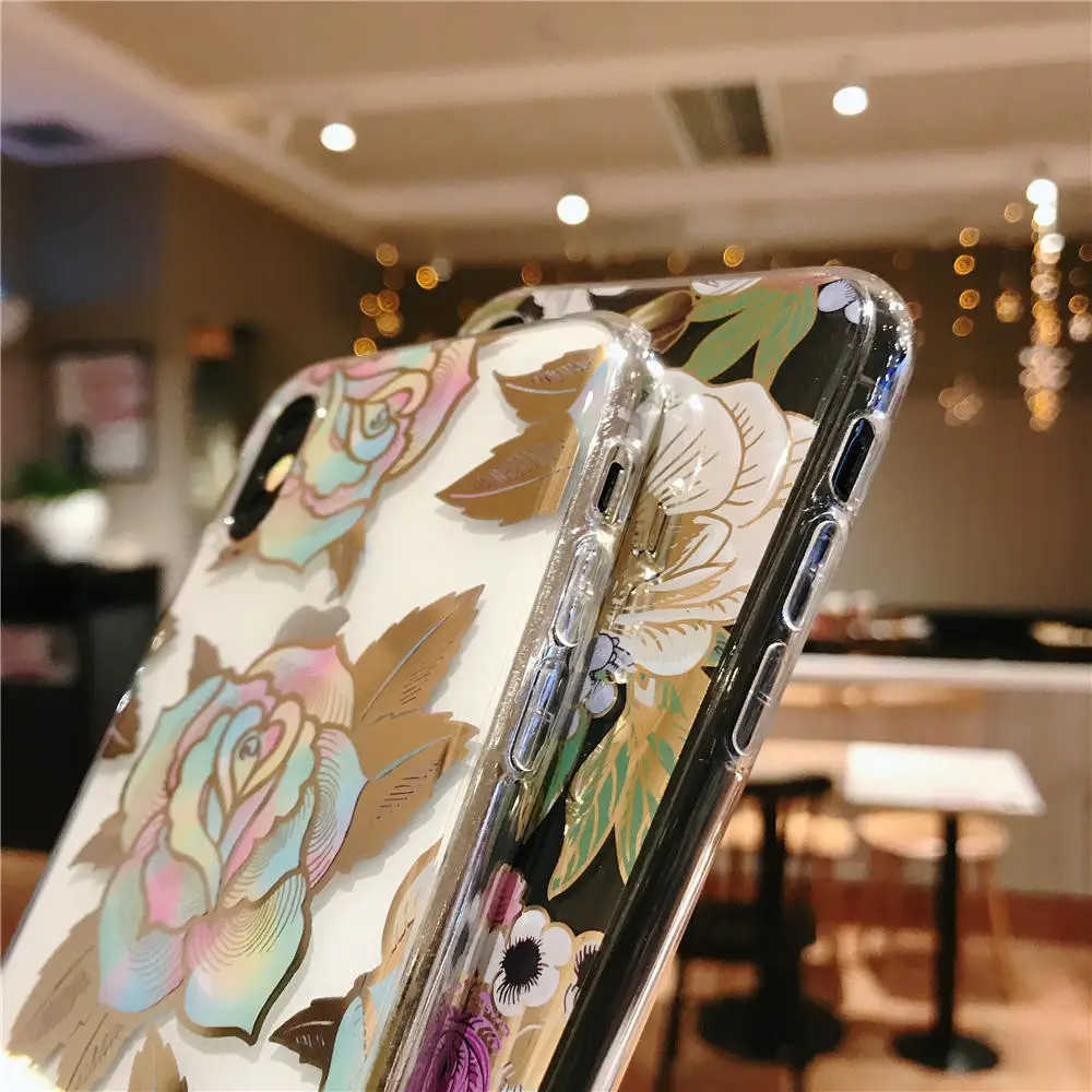 Силиконовый чехол для iphone 11 Pro XS Max X 7 8 Plus, чехол с цветами, мягкий ТПУ чехол для телефона s для iphone XS Max XR X 7 6 6S Plus, чехол