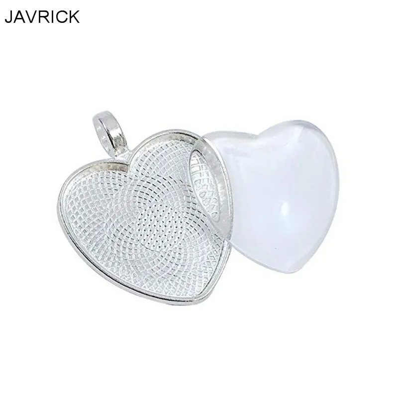 10 шт. подвесных подносов в форме сердца со стеклянной кабошоновой купольной