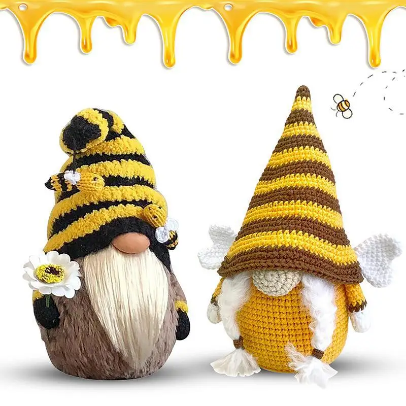 

Bumble Bee Summer Gnomes Plush Dolls Striped Gnome Faceless Plush Doll Gifts Swedish Honey Bee Elf Home Farmhouse Kitchen Decor