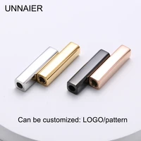 unnaier diy magnet buckle leather rope bracelet rectangular titanium steel head can be customized lettering laser