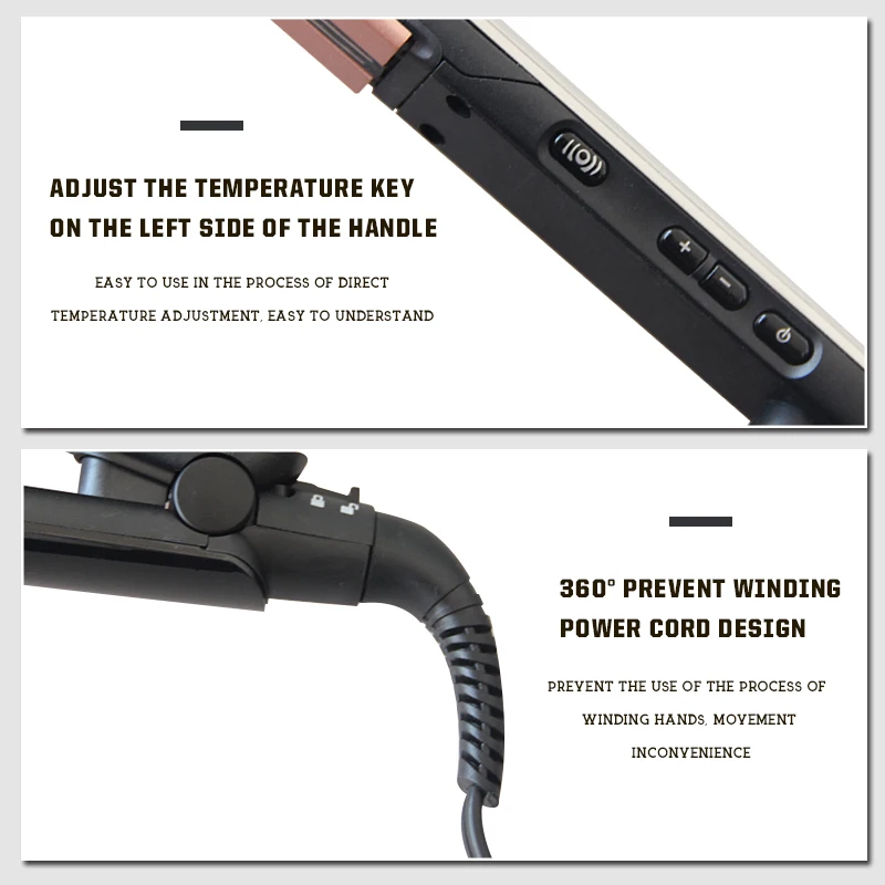 Выпрямитель для волос профессиональный керамический утюжок со светодиодной