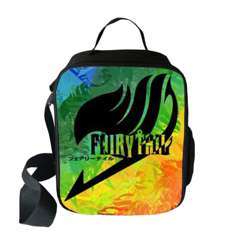 Fairy Tail Natsu Cooler Lunch Bag Cartoon Girls Portable Thermal Food Picnic Bags for School Kids Boys Lunch Box Tote