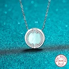 Роскошное ожерелье Geoki из стерлингового серебра 925 пробы с идеально вырезанным бриллиантом проверенный D Цвет VVS1 Муассанит двойная улыбка лицо кулон ожерелье в подарок