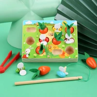 wooden montessori toys carrots shape sorting developmental gifts wooden baby toy catching bee matching game educational toys