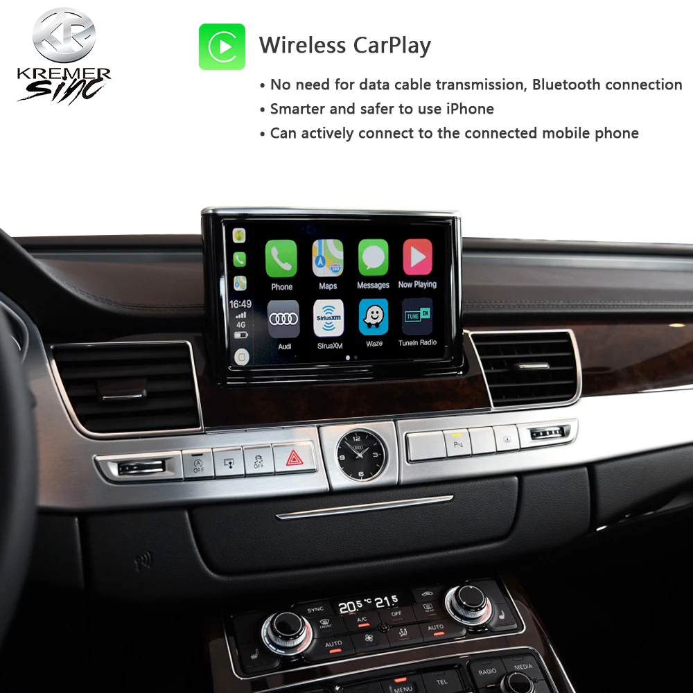 Зеркальное соединение беспроводной Apple CarPlay Android Авто модернизация для Audi A8 iSmart