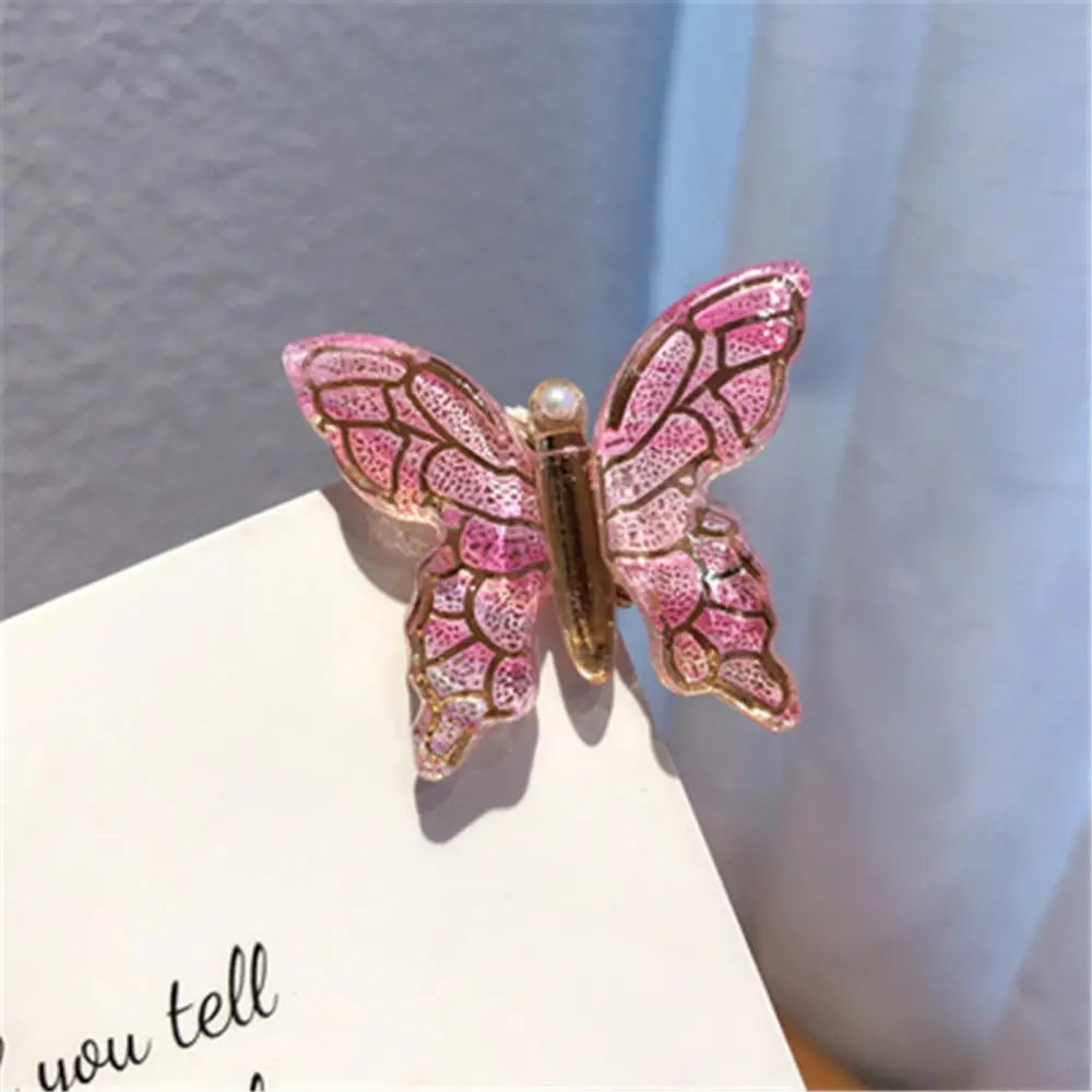 Горячая Корейская Фея бабочка шпилька Сладкий красочный градиент заколки для