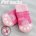 Нескользящие носки для домашних животных, милые теплые моющиеся Защитные носки для лап, товары для домашних животных для собак, кошек, домашняя одежда, носки для собак, товары для домашних животных