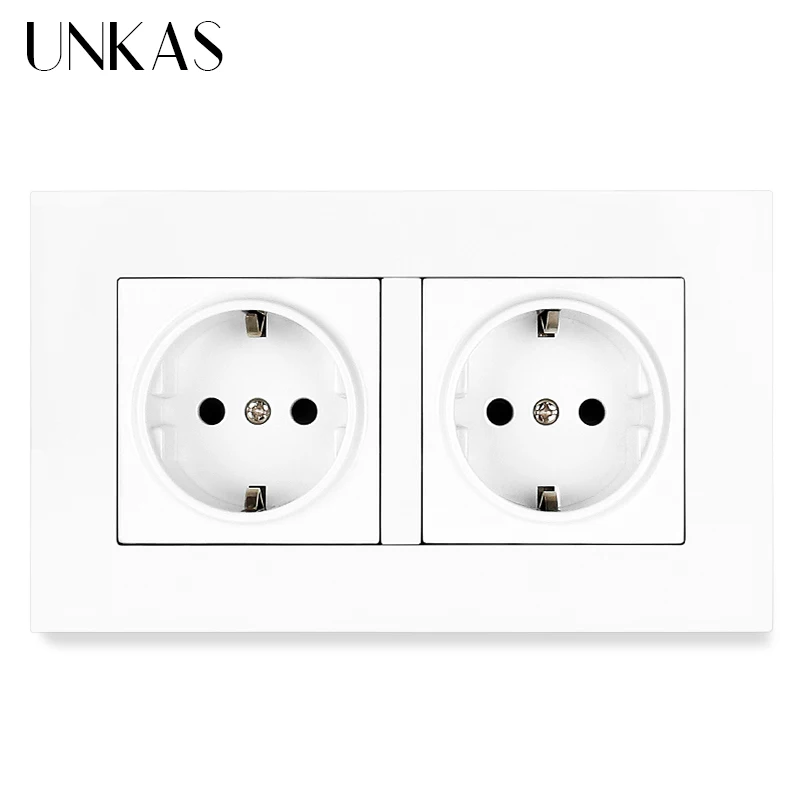 UNKAS Россия Испания настенная розетка стандарта ЕС двойной USB порт для зарядки