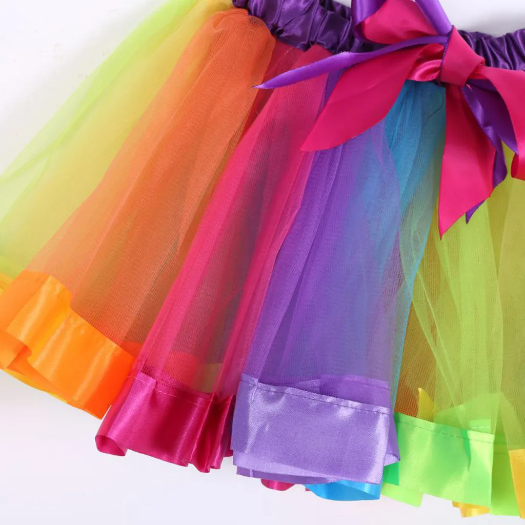 

Lovely Fluffy Soft Tulle Kids Dance Tutu Skirt For Girl Sequin 3 Layers Tulle Toddler Pettiskirt Children Dance Skirt Z0224