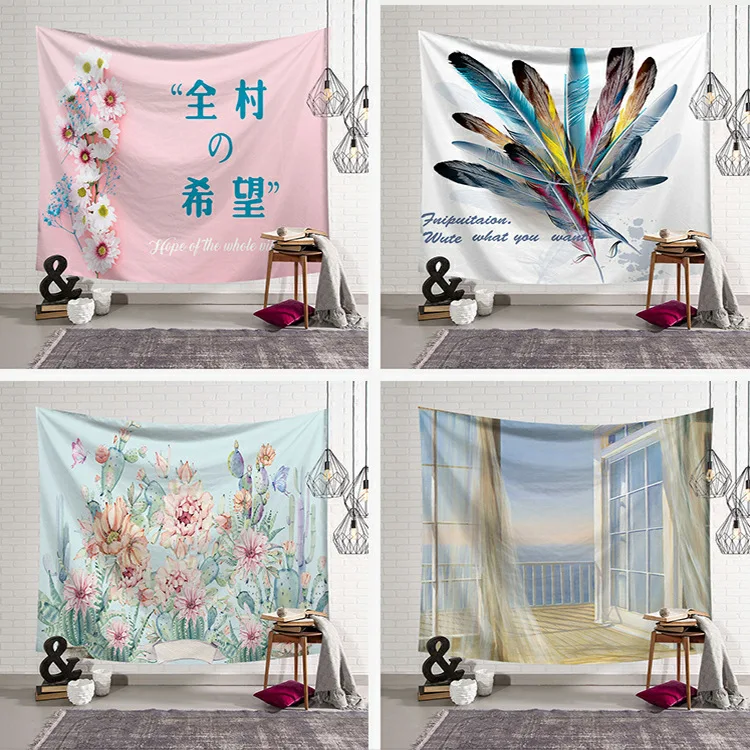 Гобелен с животными настенный большой розовый гобелен принт Художественная