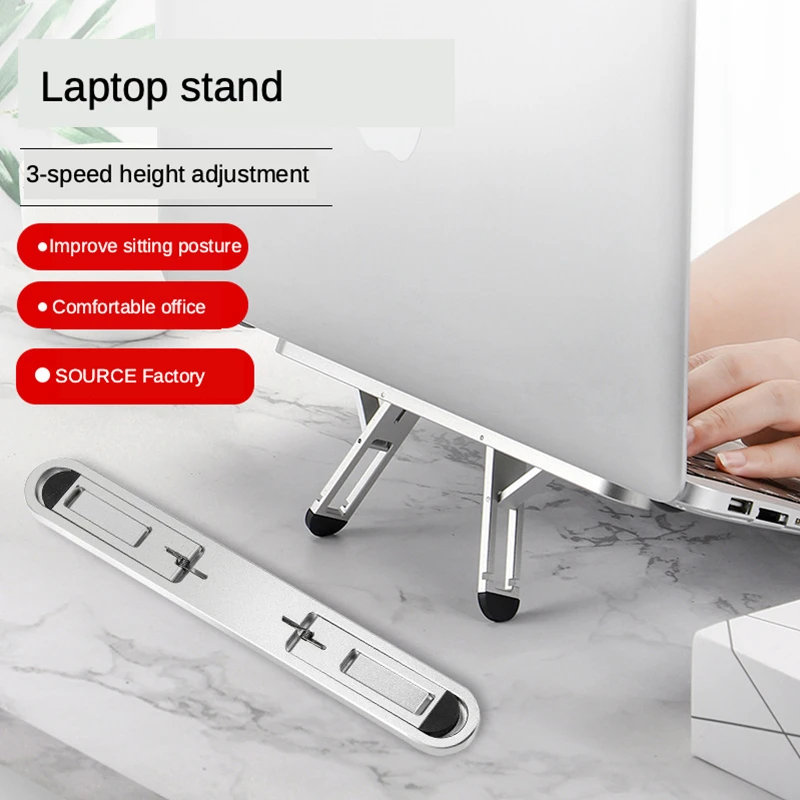 

2021 Aluminum Alloy Adjustable Laptop Stand Folding Portable Support Notebook Holder For MacBook Air Pro Computer Stand Riser