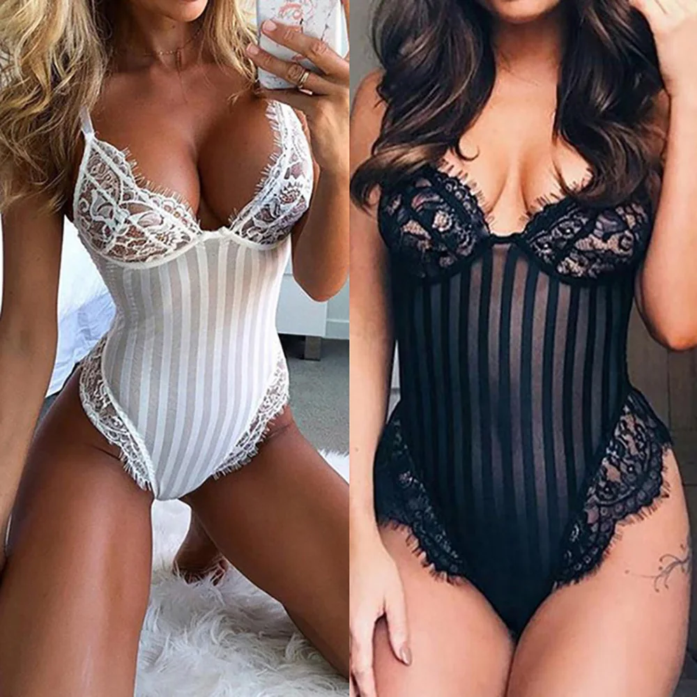 

Jumper Body Suit Women Casual Sexy Slim Beach Jumpsuit Sling Romper Girl Bodysuit Solid Lace Suit Clothes Clothing Cat Suit Tops