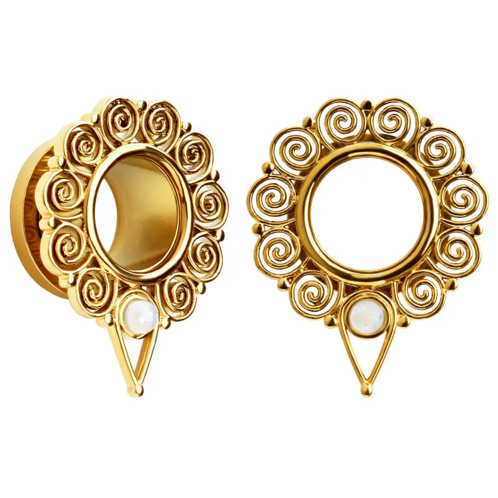 Затычки для ушей тонкие винтовые серьги 2 шт. Калиброванные расширители тела