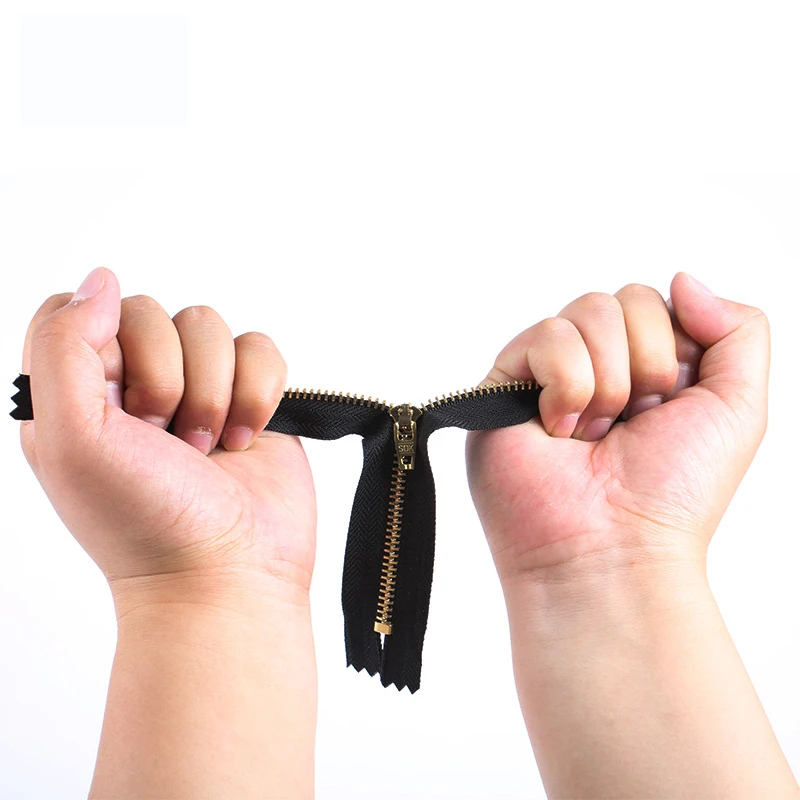 Металлические молнии 3 # из латуни и меди с автоматическим замком черные белые для