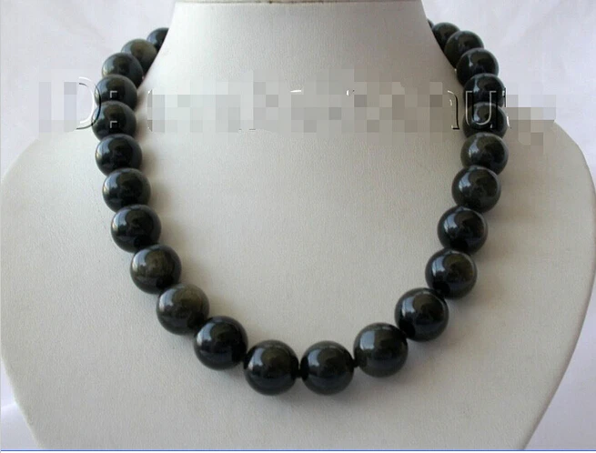 915 + Потрясающие круглые черные необработанные бусины из гелиотропа ожерелье |
