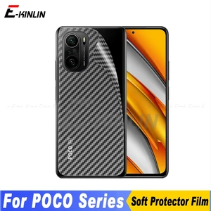 3D задняя крышка из углеродного волокна для XiaoMi PocoPhone POCO F3 C3 X3 GT NFC M3 M2 F2 Pro F1 X2 наклейка пленка не стекло
