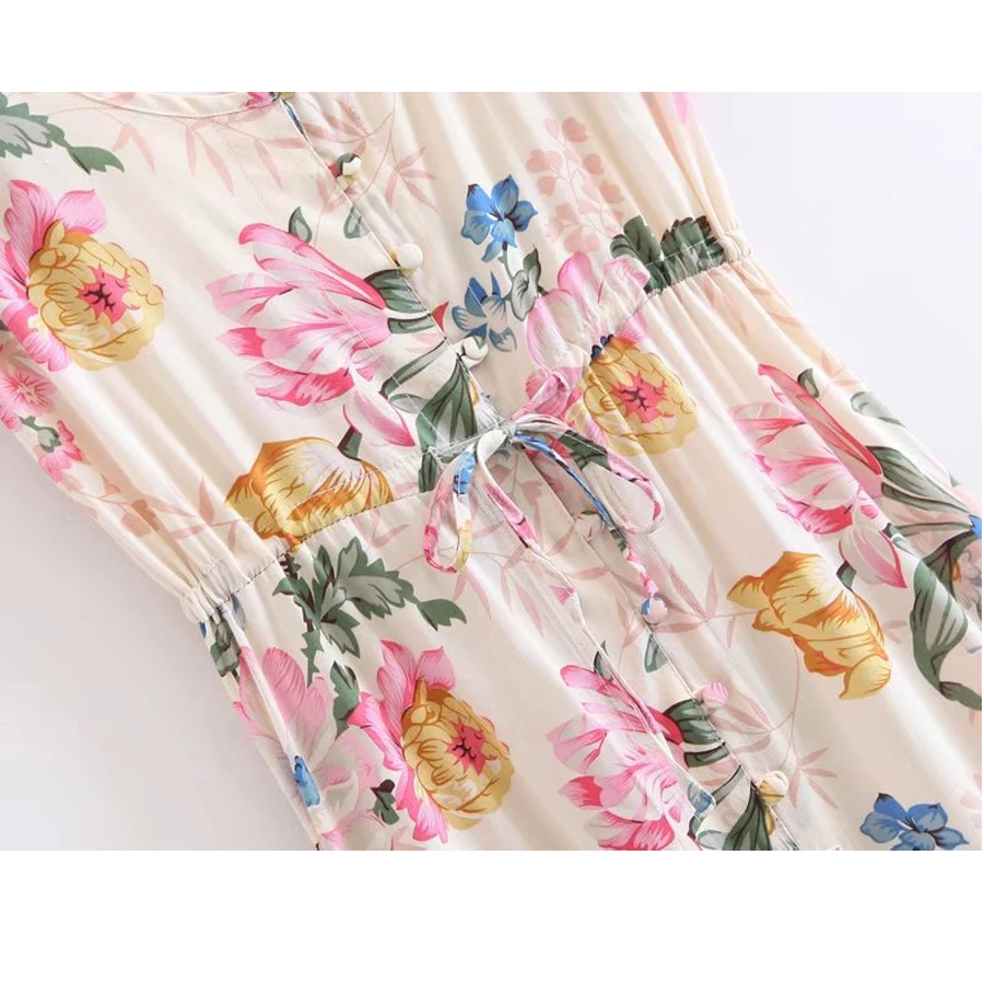 Платье макси в стиле бохо из 2020 вискозы и хлопка летнее платье с цветочным