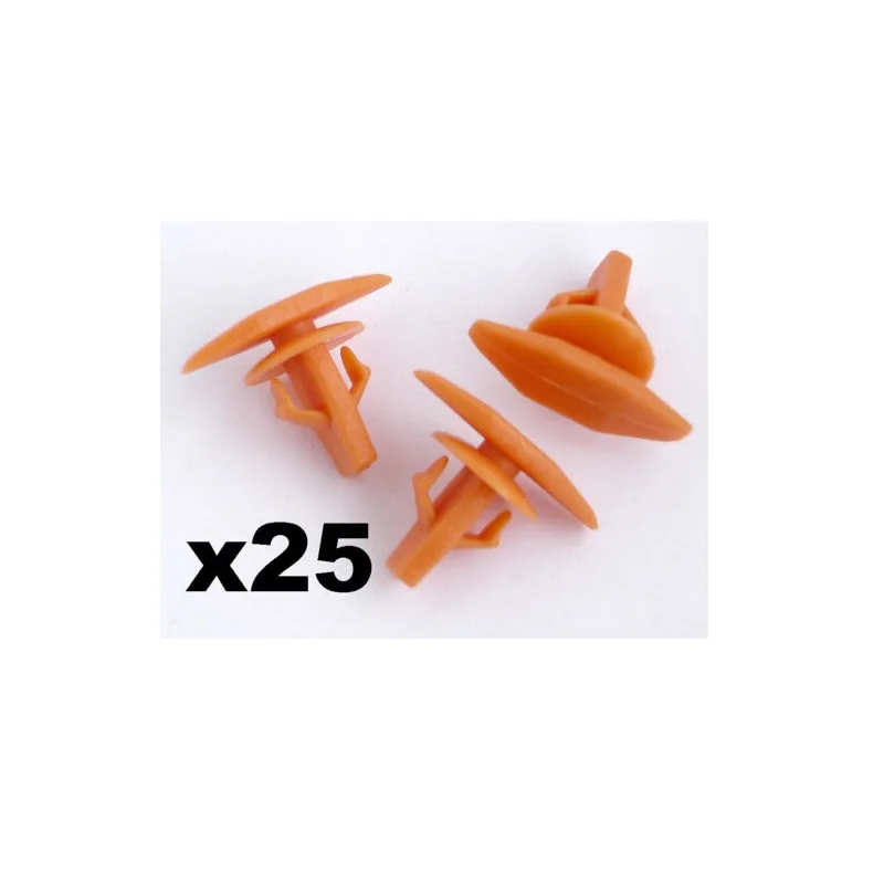 

25x For Honda Rubber Weatherstrip Door and Boot Seal Clips- Orange- Civic, For CR-V etc
