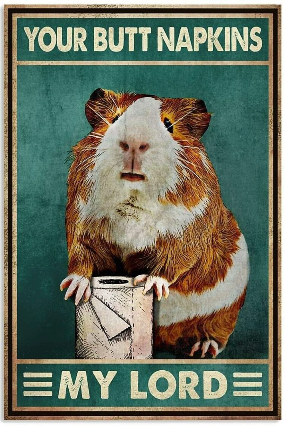 

Vintage Guinea Pig Your Napkin Vintage Pewter Sign, Suitable for Bathroom Decoration in Bars, Restaurants, Cafes and Bars,