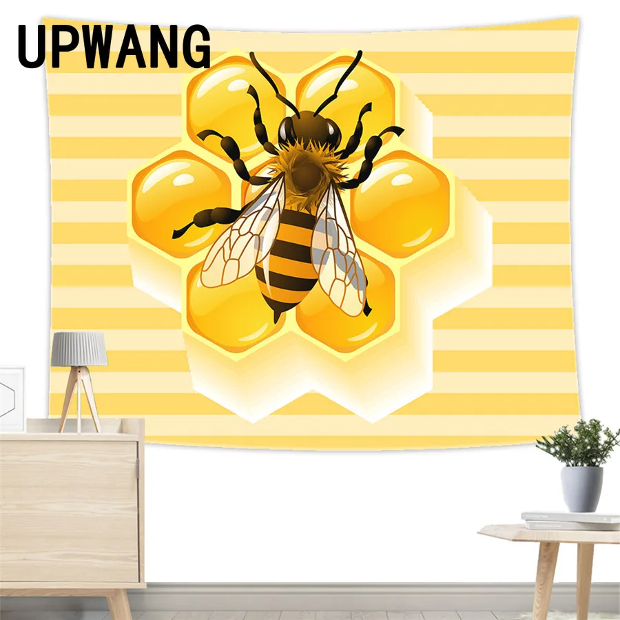 

Медовая пчела гобелен настенный песчаный пляжный коврик для пикника палатка для кемпинга спальный коврик Декор для дома, покрывало, просты...