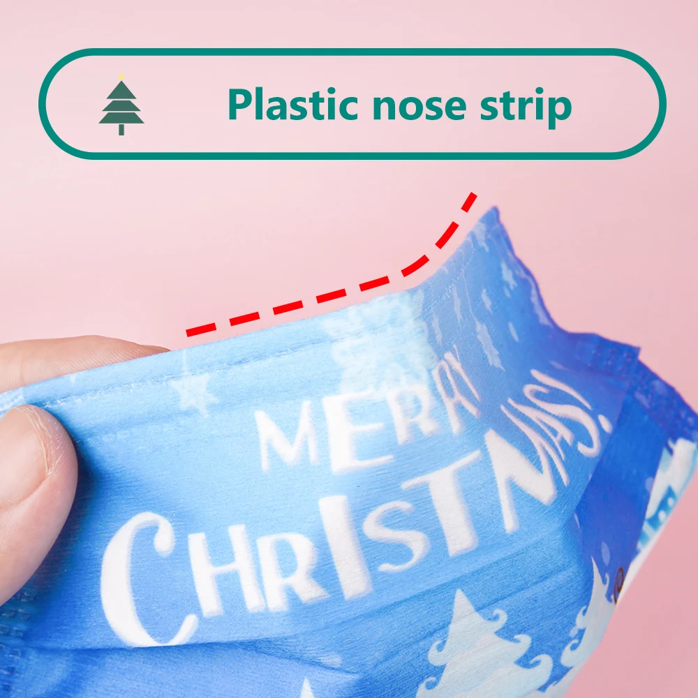 10/50/100PCS Christmas Mask Adult Disposable Face Anti Dust navidad mascarillas quirurgicas noel masque chirurgical mascara |
