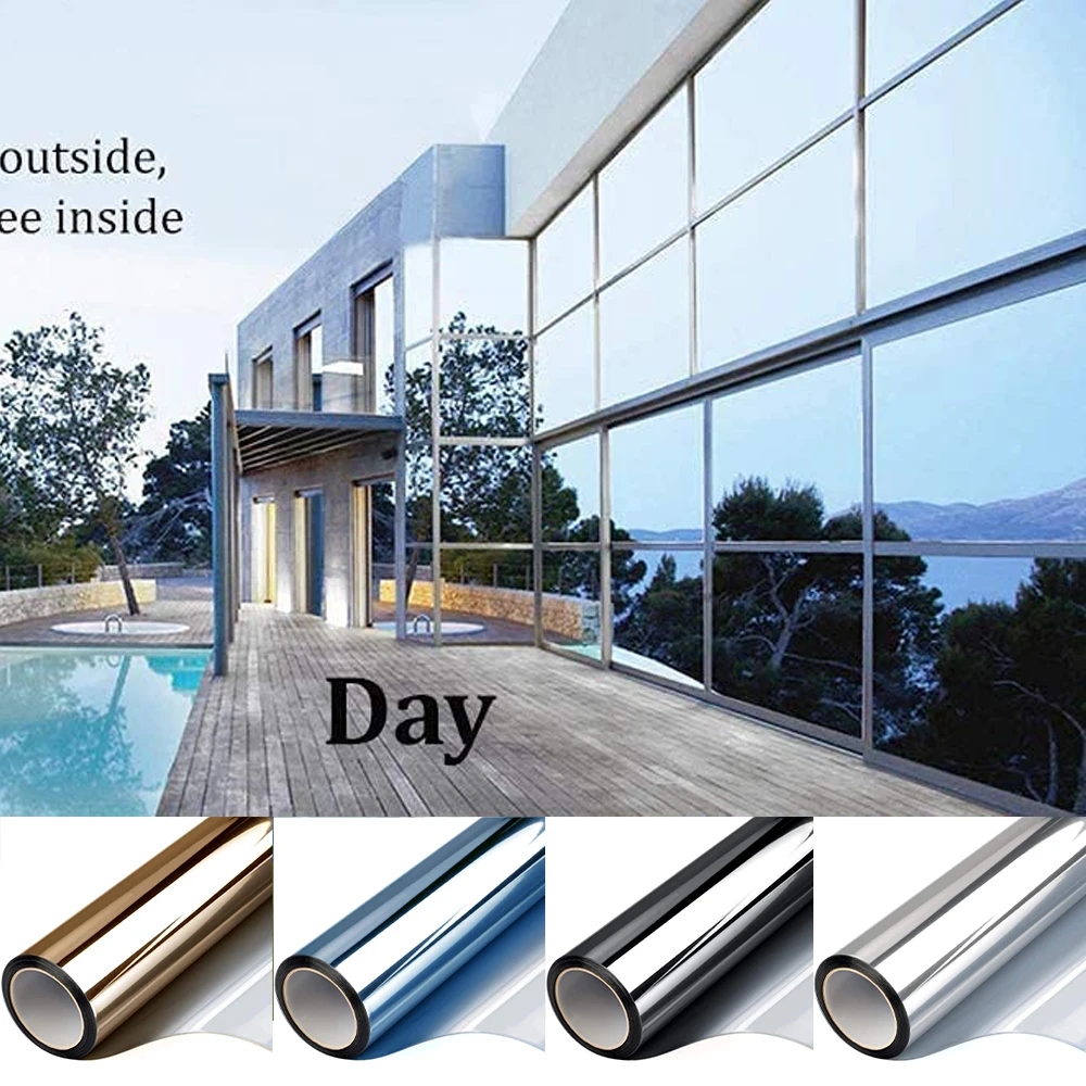 

90*300 Cm Thermal Solar Window Film Anti Look Stained Glass Vinyl Sticker for Car Mirror One Way Window Tint Anti-UV Film