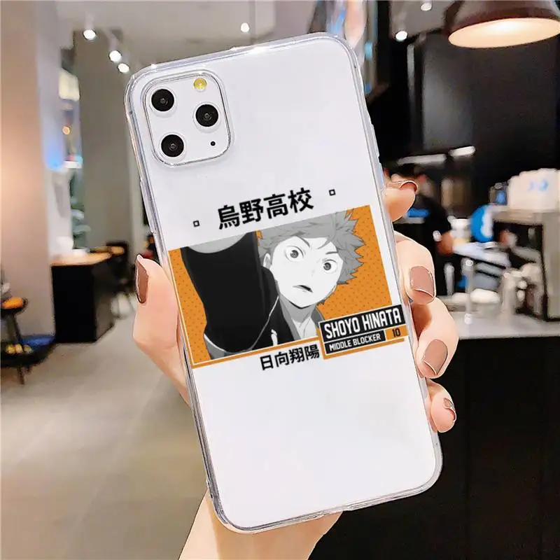 

Volleyball boy Haikyuu Anime Phone Case Transparent soft For iphone 5 5s 5c se 6 6s 7 8 11 12 plus mini x xs xr pro max