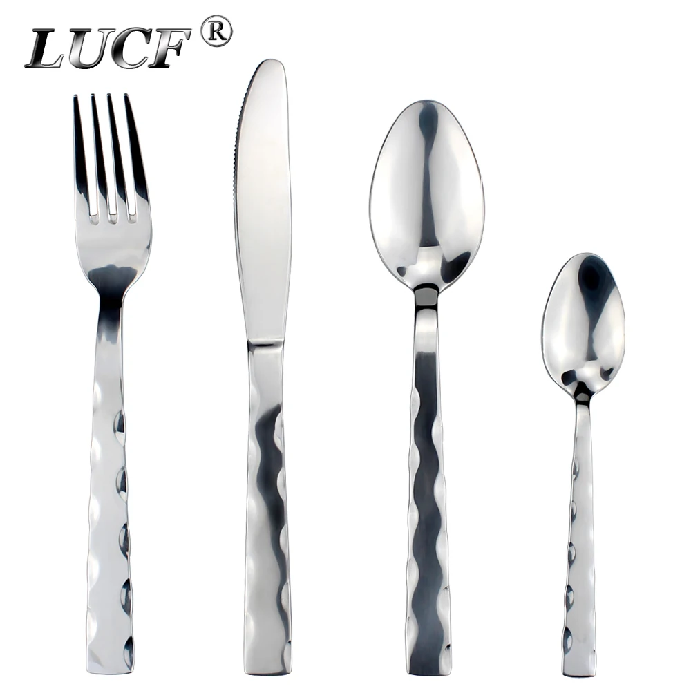 LUCF C2F модные волнистые столовые приборы из нержавеющей стали Западная Посуда