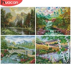 Набор для вышивки крестом HUACAN, 11CT 14CT белый холст, домашнее украшение, наборы пейзажей, сделай сам, подарок