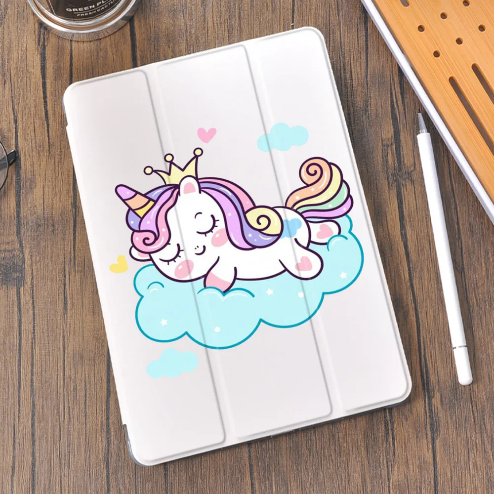 

Unicorn Cartoon for iPad Air 4 Case Cute Pencil Holder 10.2 8th 2020 7th 12.9 Pro 11 2018 Mini 5 Cover Silicone 10.5 Air 1 Funda