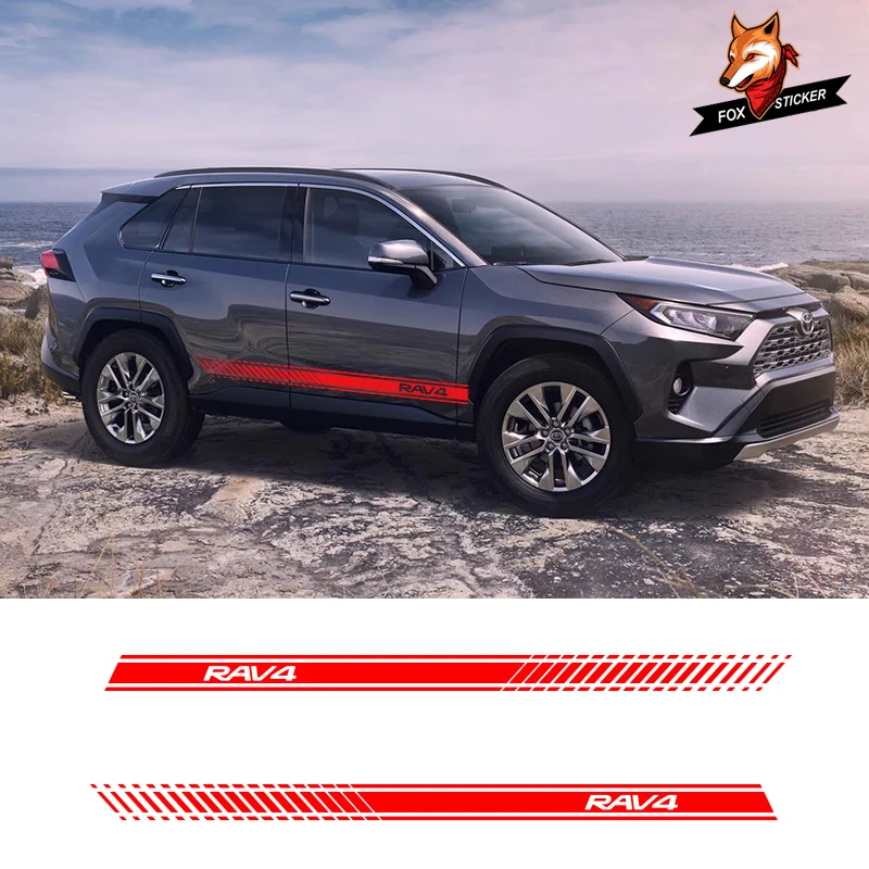 Из 2 предметов автомобиля боковой полосы боковых юбок Графика винил Стикеры