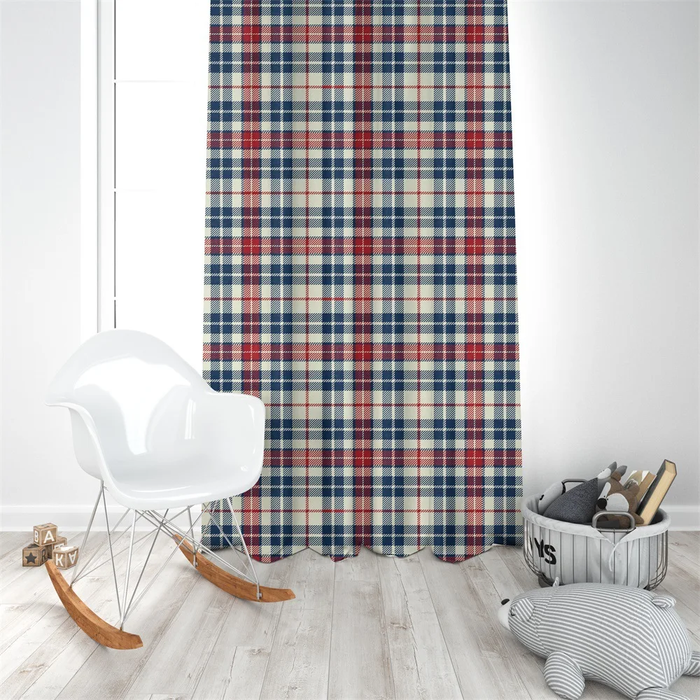 HD печатные Классические Английские решетки занавески для спальни окна на заказ