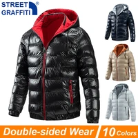 men 2021 winter brand thick windproof warm jacket parkas coat men new autumn double sided wear detachable hat parkas jackets men