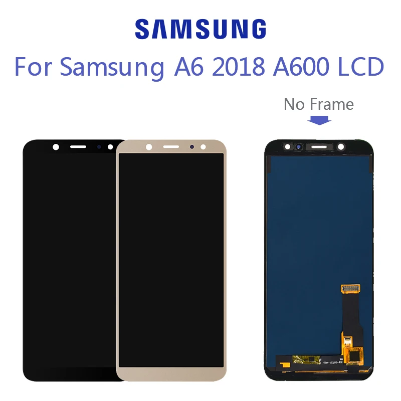 Для SAMSUNG Galaxy A6 A600 A600F A600FN ЖК-дисплей с кодирующий преобразователь сенсорного экрана в сборе Super AMOLED