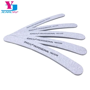 Деревянная пилка для ногтей, 10 шт.лот, 180240 кривая, профессиональная, серая, шлифовальная, густая, набор для ухода за гелем, маникюром, Ferramentas Shine