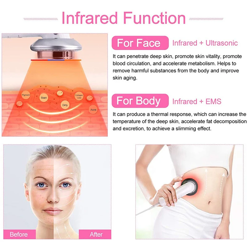 3 in 1 EMS Ultrasound Cavitation Device Electric Body Slimming Massager Fat Burner Infrared Therapy Ultrasonic | Красота и здоровье