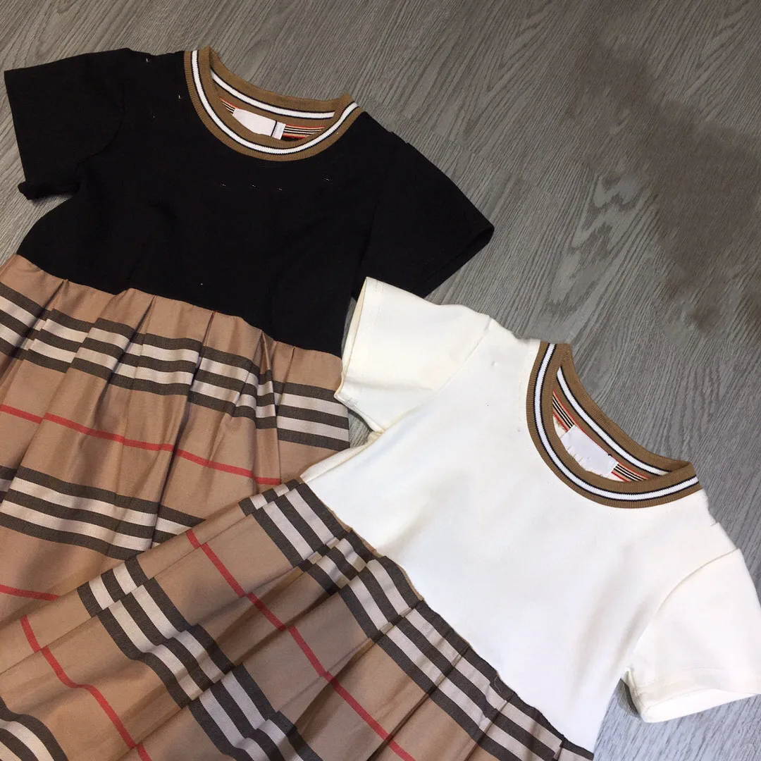 

2021 summer new children stripe casual lovely black white girl dress high quality brand dress