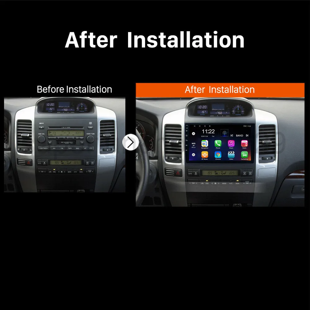 2din Android 9 1 четырехъядерный Автомобильный мультимедийный плеер для Toyota Land Cruiser Prado