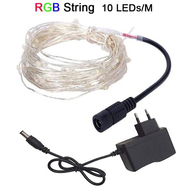 5 м 10 м 15 м водонепроницаемый светодиодный RGB ленточный светильник SMD 2835 5050 светильник с дистанционным управлением адаптер питания RGB Fita ленточный светильник светодиодный комплект лент - Испускаемый цвет: RGB String